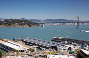 As part of its net-zero and net-carbon goals, the Exploratorium at Pier 15 features a 1.3-megawatt photovoltaic array, which covers almost 2 acres of the roof, and a radiant heating and cooling system that utilizes San Francisco Bay water. Photo: Bruce Damonte