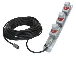 Larson Electronics released a heavy-duty extension cord equipped with three twist lock receptacles designed to provide secure connection of explosion-proof equipment in hazardous locations.