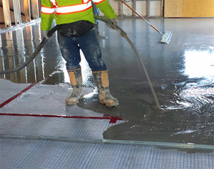 Thickened gypsum-based flooring underlayment over a sound mat is problematic in hot, humid climates. It can impact the amount of moisture that is released to the floor cavity below.