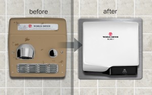 World Dryer's SLIMdri Hand Dryer Retrofit Kit helps upgrade restrooms.