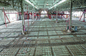 About 73,000 gallons of fresh water per hour move through 40 miles of plastic pipe, which was cast into the floor slab, to provide the building’s heating and cooling. Photo: Nathan Bennett