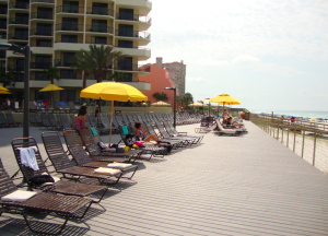 The hotel expanded its deck by 15,000 square feet and specified composite decking.