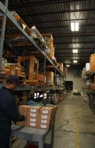 High-output fixtures at the materials management warehouse were replaced with T5 high-bay fixtures and occupancy sensors.