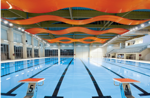 Armstrong has expanded its line of Serpentina 3-D metal ceiling systems to include indoor pool applications.