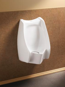 American Standard’s FloWise Flush-Free Waterless Urinals last 15,000 cycles before maintenance is required, resulting in cost savings for the facility in labor hours, besides the obvious water savings. PHOTO: American Standard