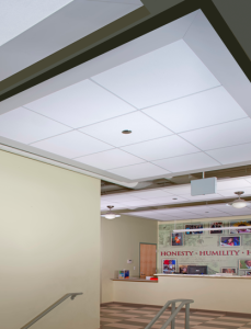 ROCKFON’s team provided multiple ceiling suspension systems, panels and perimeter trim to accommodate the varying purposes of Club One’s new and renovated classrooms, offices, lobbies, corridors and activities areas.