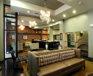 The Studios at Hotel Berry includes common spaces where residents can congregate. 