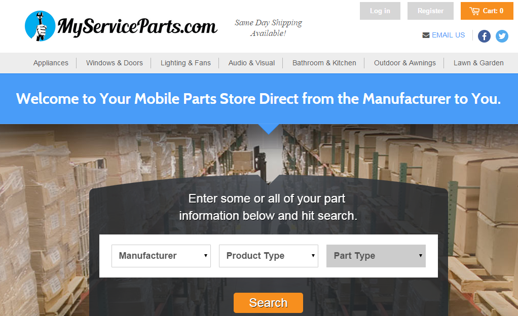 MyServiceParts.com offers the opportunity to purchase service parts from their smartphone, tablet or laptop and have them delivered directly to any job site.