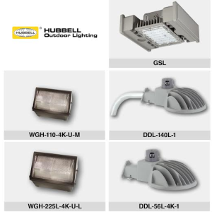 Hubbell Outdoor Lighting's GSL, LED Dusk-to-Dawn and WGH LED wallpacks.