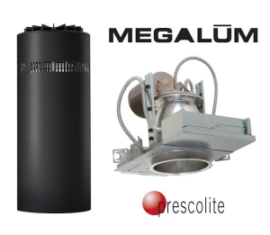 MegaLum LED downlight (MD8LED) or LED cylinder (MC10LED) by Prescolite