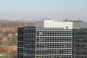 Upgraded air handling units are shown here on the roof of one of five towers comprising the Westbrook Corporate Center in suburban Chicago, in Westchester, Ill. The upgraded air handling units alleviated challenges with cold and hot spots in the buildings, creating a consistent, reliably comfortable environment for tenants.