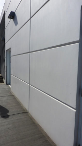 Dryvit Systems Inc.'s Finesse finish is trowel-applied and resembles precast concrete.