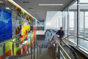 As part of a Public Arts Program, three artists were selected to produce pieces for specific locations in the terminal.