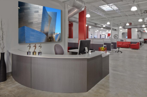 Scott Contracting completely renovated the shell of the 13,000-square-foot building. The team created extensive conference rooms, collaborative areas, spacious offices and open work stations.