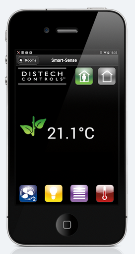 The myDC Control app works with the ECB series BACnet and ECL series LONWORKS controllers operating under an EC-NetAX system.