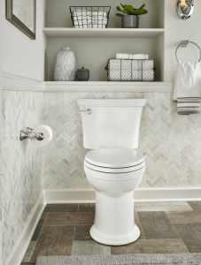 The VorMax high-efficiency toilets from American Standard remove all splatter, skid marks and clinging waste using only 1.28 gallons of water per flush.