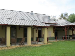 The Conservation Learning Center consists of a visitor center and indoor and outdoor research labs to carry out the preserve’s nature conservation and study programs. It was designed to be a sustainable building and incorporates a number of “green” features.