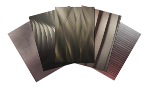 Móz Designs enhances its Gradients collection of decorative metal surfacing with new ombré color tones and unique textural grains.
