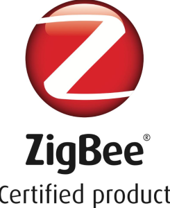 The ZigBee certified product image indicates that a wireless solution has been tested to meet ZigBee Building Automation standards for reliable wireless networking and interoperability. 