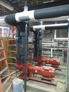 A chilled-water renovation took place for several historic buildings just in time for the 2014-15 school year. A closed-cell elastomeric foam insulation was installed on all of the chilled-water piping and the energy plant.
