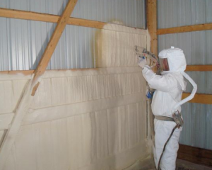 Spray foam provides insulation value and is a key component of the air-barrier system that seals the building envelope. Photo: Spray Polyurethane Foam Alliance