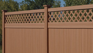CertainTeed has expanded the color options available for the Lattice Accent style of Chesterfield CertaGrain privacy fence.