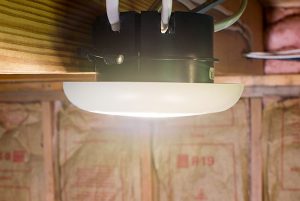 The 7-Inch Flush-Mount LED Ceiling Light is designed to mount directly to a junction box or in a can light housing.
