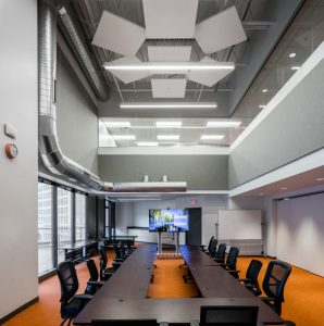 Rockfon enriches the acoustic experience of the open office design at Solar Spectrum.