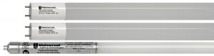 Universal Lighting’s EVERLINE AC Direct (Ballast Bypass) LED Linear Tubes are suited for fluorescent lamp replacement, connecting directly to line voltage for easy installation.